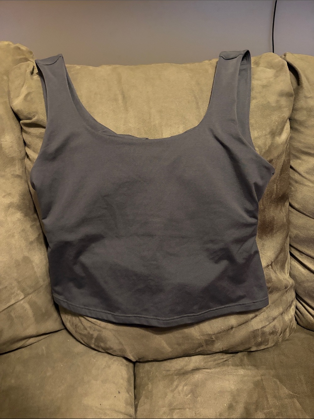 Fabletics Dark Gray Scoop Neck Tank Top
